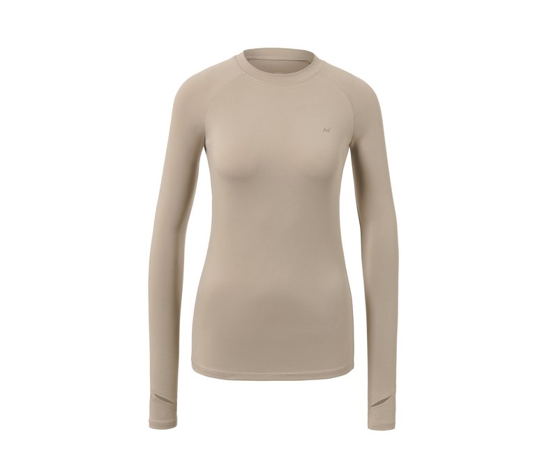 Tchibo - Langarm-Funktionsshirt - Damen - Gr. L - taupe