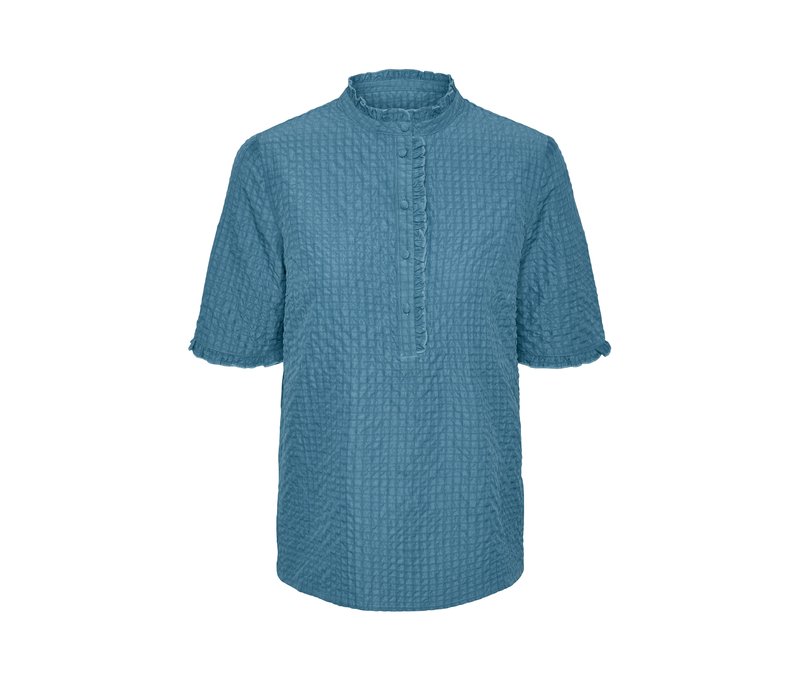 Tchibo - Bluse in Crinkle-Optik - Damen - Gr. 40 - blau