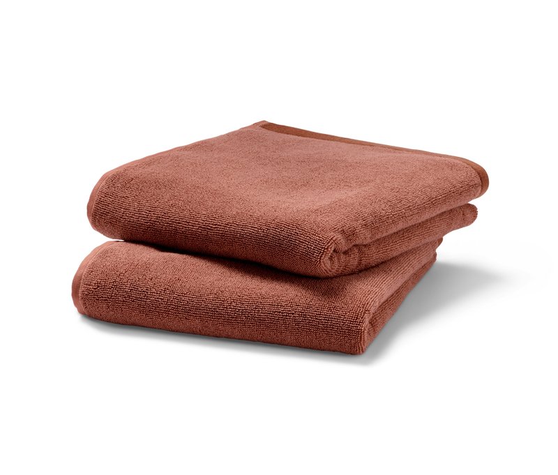 Tchibo - 2 hochwertige Jacquard-Handtücher - rostrot