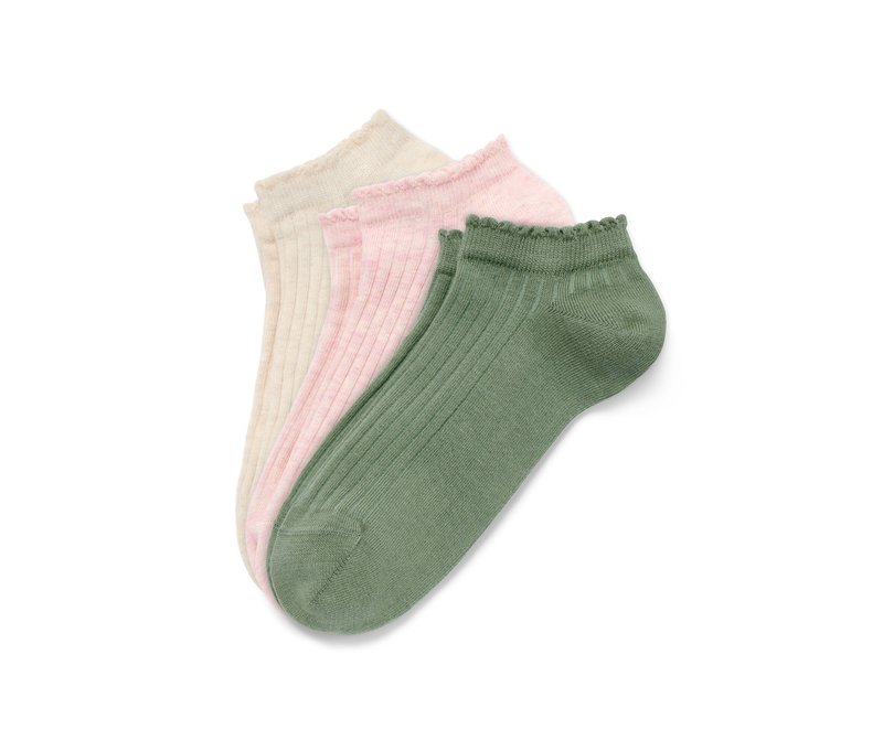 Tchibo - 3 Paar Ripp-Sneakersocken - Damen - Gr. 35-38 - weiß