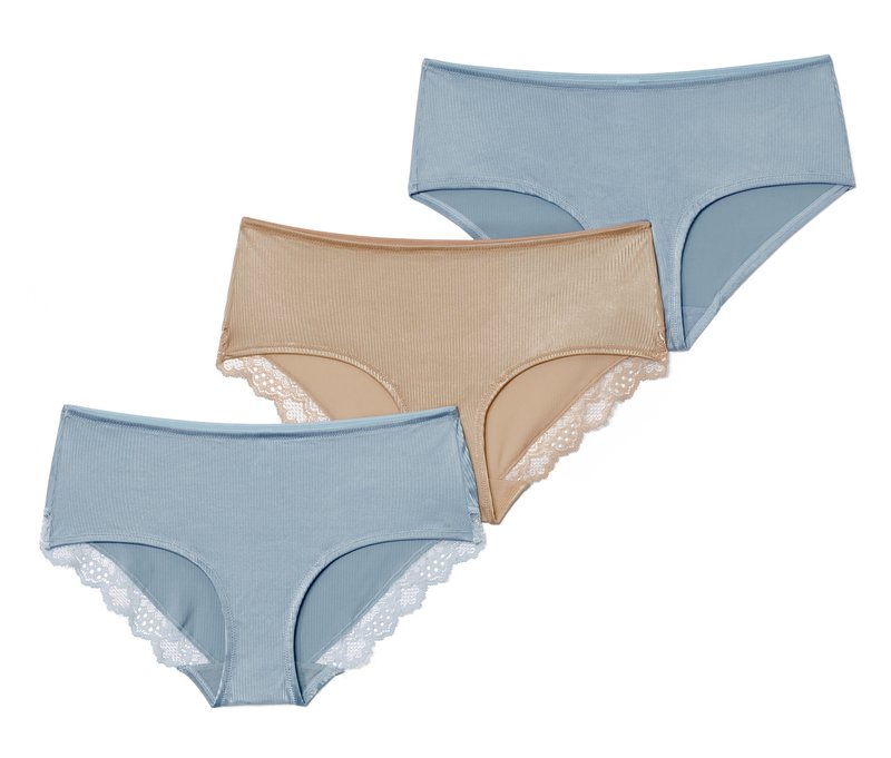 Tchibo - 3 Pantys - Damen - Gr. XL - hellblau