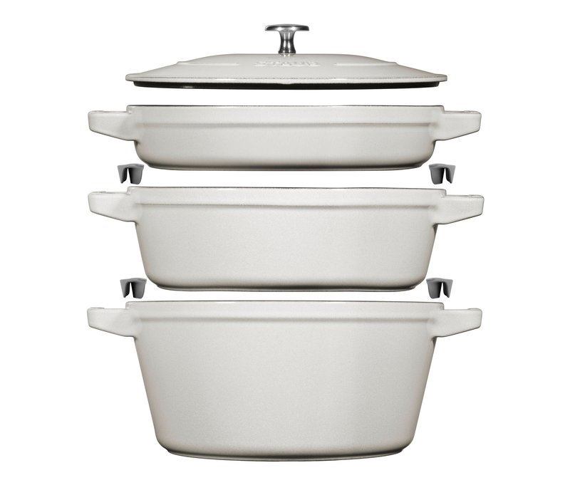 Staub Gusseisen-Kochtopfset »Stackable« - silber