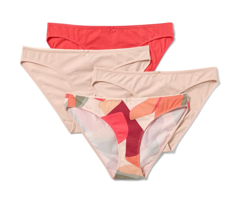 Tchibo - 4 Slips - Damen - Gr. S - orange