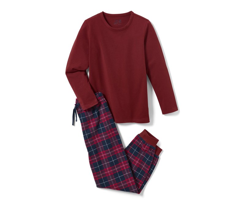 Tchibo - Kinder-Flanell-Pyjama - Gr. 158/164 - bordeaux