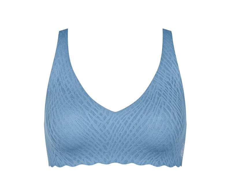 sloggi Zero Feel Bliss Soft bra - Damen - Gr. L - blau/jacquard