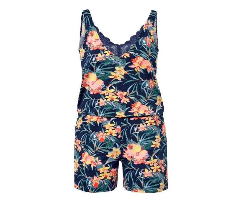 Tchibo - Jumpsuit-Pyjama - Damen - Gr. S - dunkelblau/print