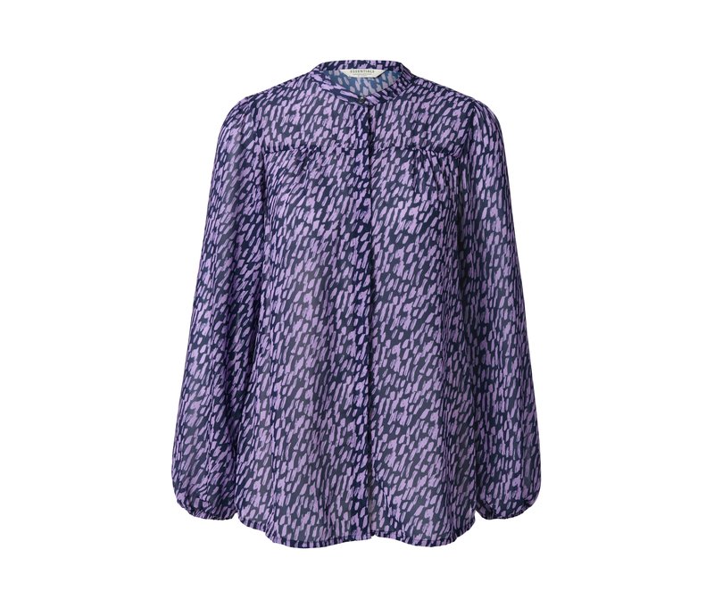 Tchibo - Bluse mit Print - Damen - Gr. 38 - dunkelblau/print