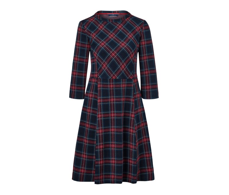 Tchibo - Kariertes Jacquard-Kleid - Damen - Gr. S - dunkelblau/kariert