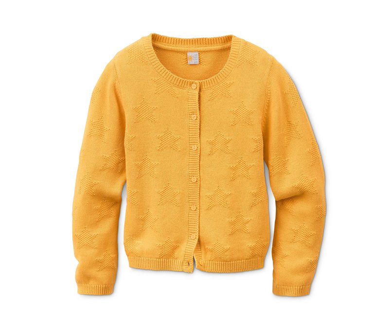 Tchibo - Strickjacke aus Bio-Baumwolle - Mädchen - Gr. 98/104 - gelb/jacquard