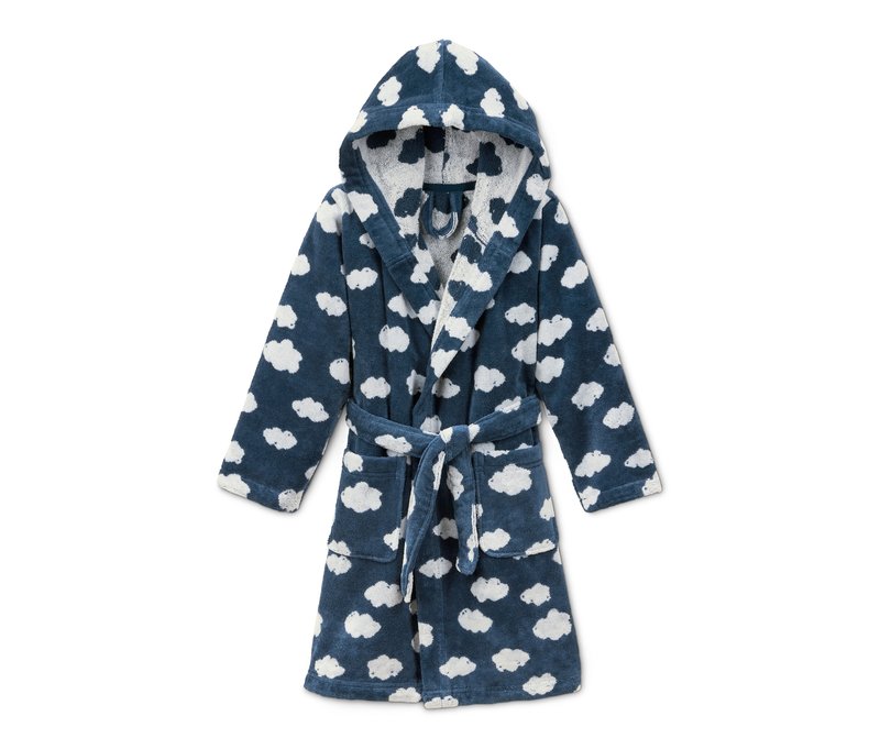 Tchibo - Kinder-Bademantel aus Bio-Baumwolle - Herren - Gr. 134/140 - dunkelblau/print