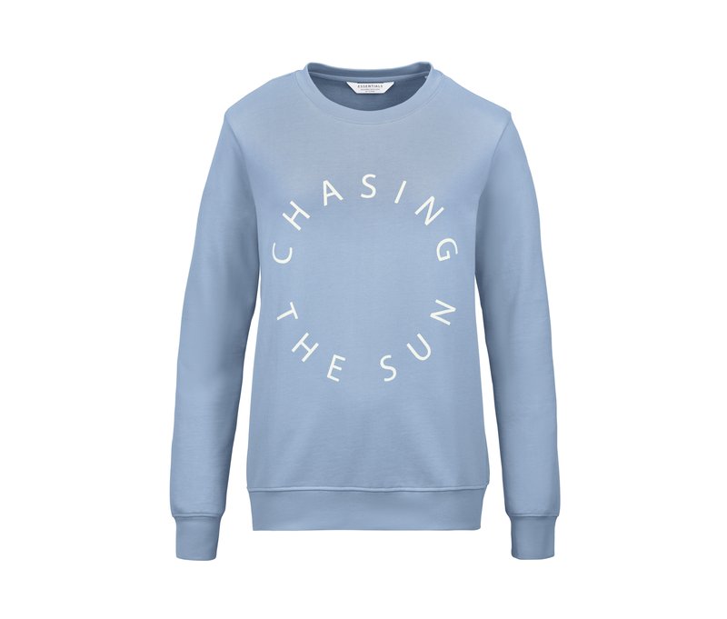 Tchibo - Sweatshirt mit Print - Damen - Gr. L - hellblau/print