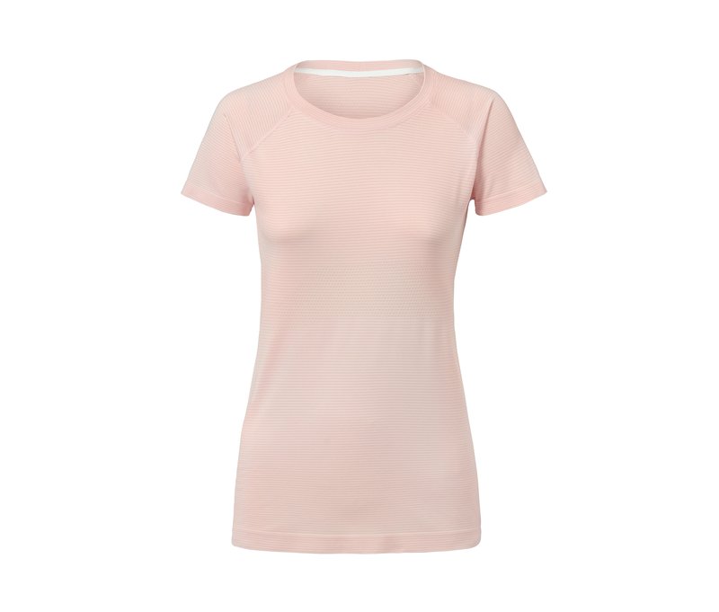 Tchibo - Seamless-Funktionsshirt - Damen - Gr. L - rosé/gestreift