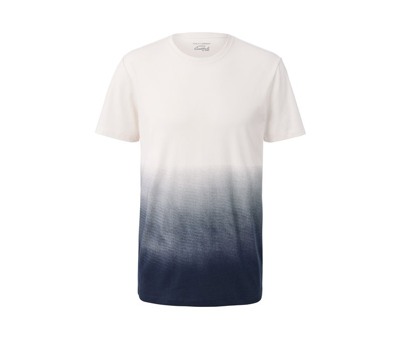 Tchibo - Dip-Dye-T-Shirt - Herren - Gr. S - weiß/print
