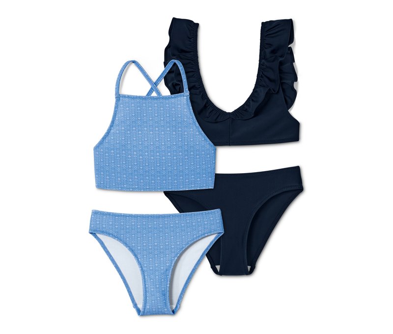 Tchibo - Bikini-Set - Mädchen - Gr. 158/164 - dunkelblau/print