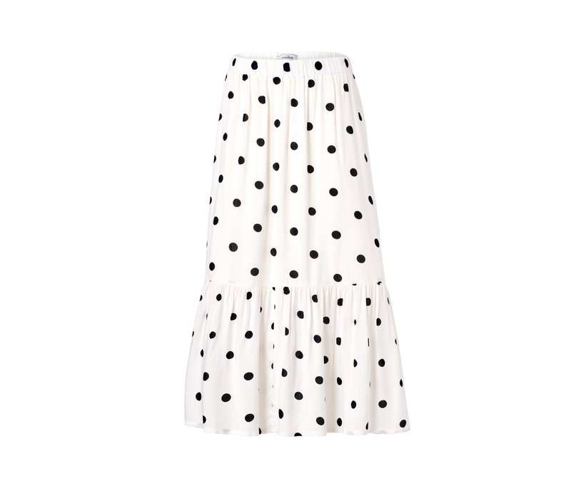 Tchibo - Gepunkteter Maxirock - Damen - Gr. 42 - schwarz/gepunktet