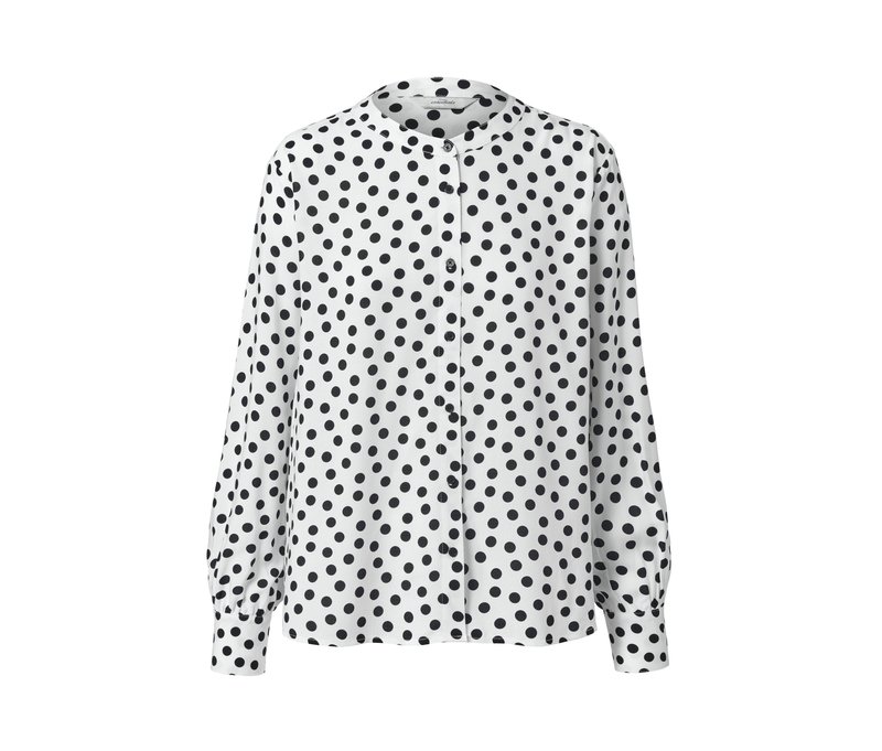 Tchibo - Gepunktete Webbluse - Damen - Gr. 38 - schwarz/gepunktet