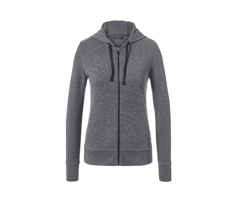Tchibo - Kapuzenjacke mit RWS-zertifizierter Wolle - Damen - Gr. XL - hellgrau