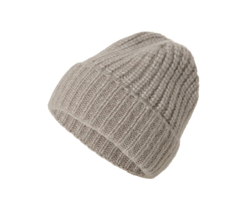 Tchibo - Strickmütze mit Wolle - taupe