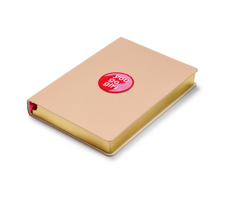 Tchibo - Notizbuch mit Textilpatch - beige