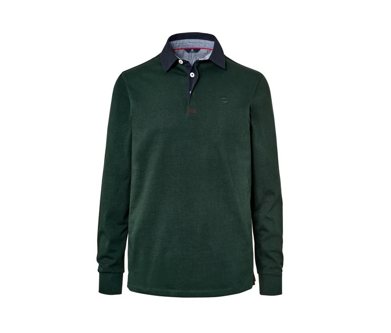 Tchibo - Langarm-Poloshirt - Herren - Gr. M - dunkelgrün