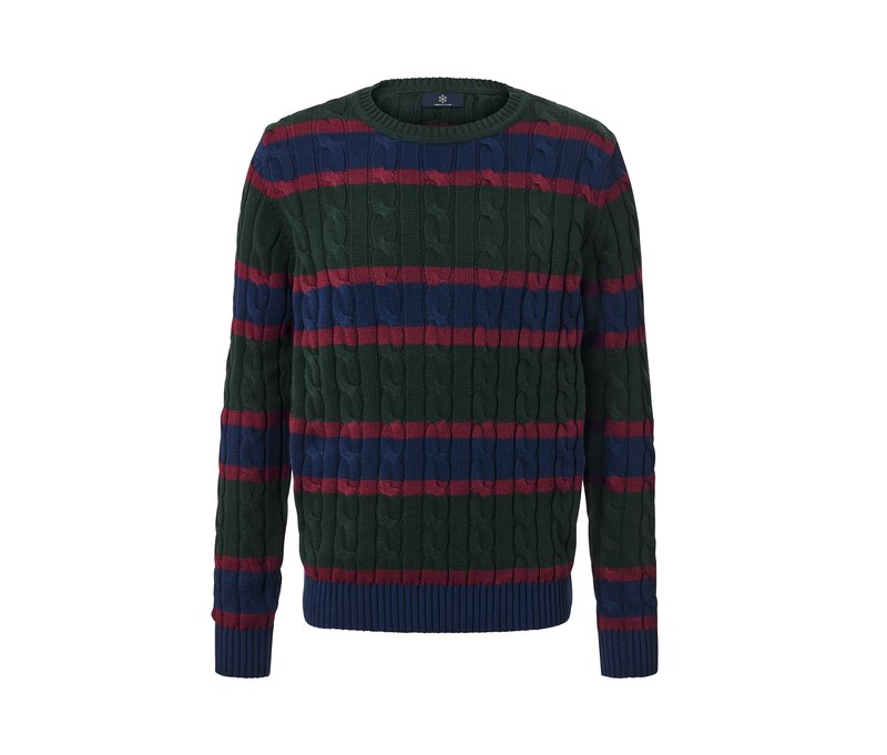 Tchibo - Strickpullover - Herren - Gr. L - bordeaux/gestreift