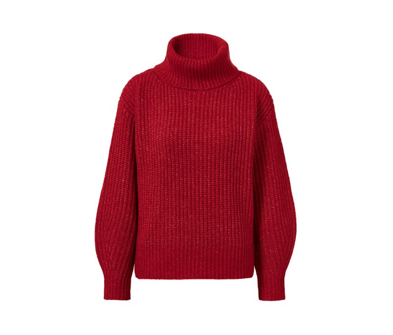 Tchibo - Grobstrick-Pullover mit Rollkragen - Damen - Gr. S - rot