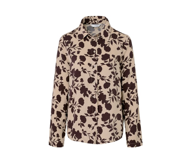 Tchibo - Hemdbluse mit Alloverprint - Damen - Gr. 36 - dunkellila/geblümt