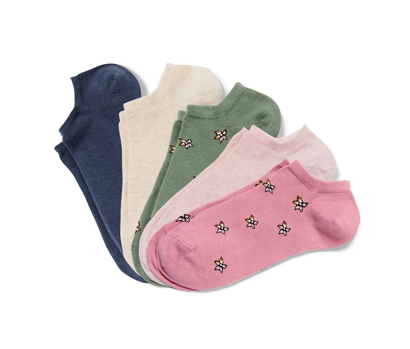 Tchibo - 5 Paar Sneakersocken - Damen - Gr. 35-38 - mehrfarbig