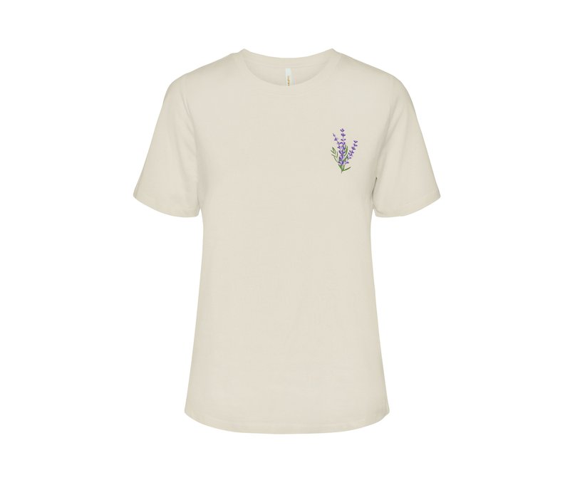 Tchibo - T-Shirt mit Print - Damen - Gr. L - creme