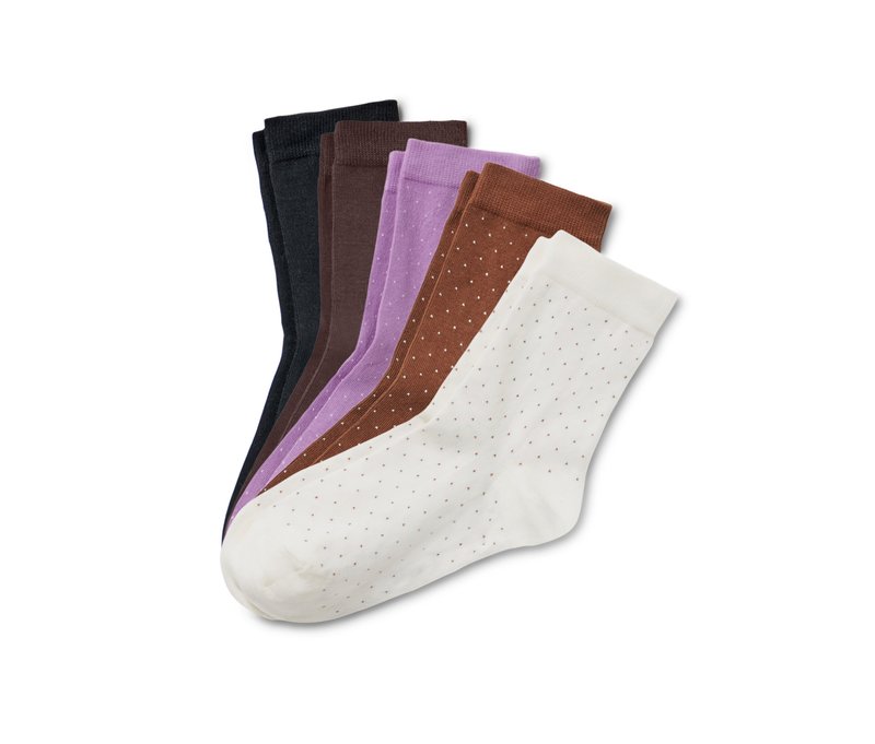 Tchibo - 5 Paar Socken - Damen - Gr. 35-38 - dunkelbraun