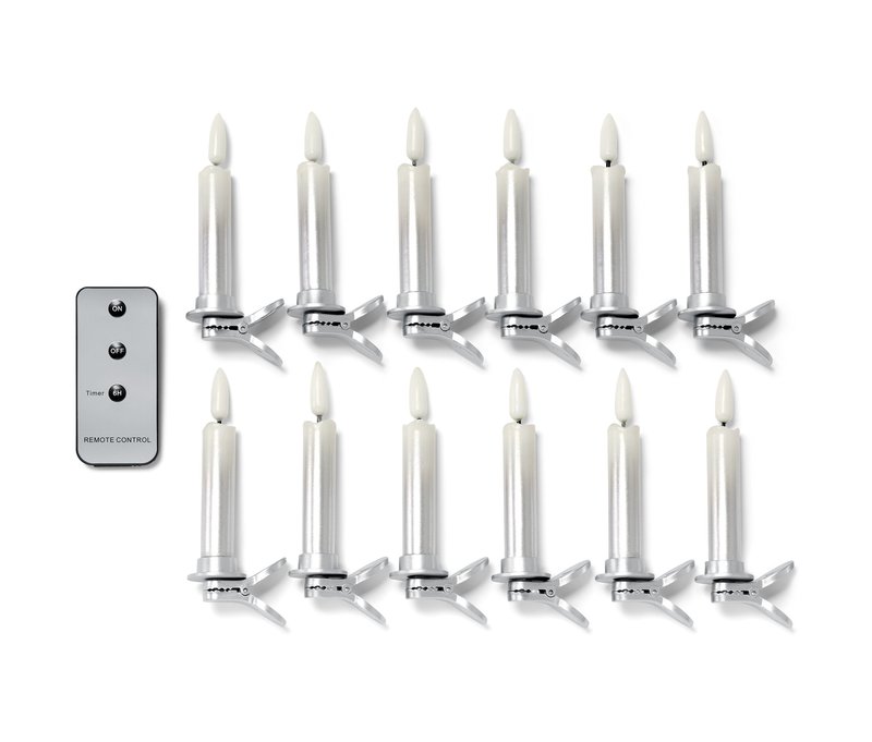 Tchibo - 12 LED-Weihnachtsbaumkerzen - silber