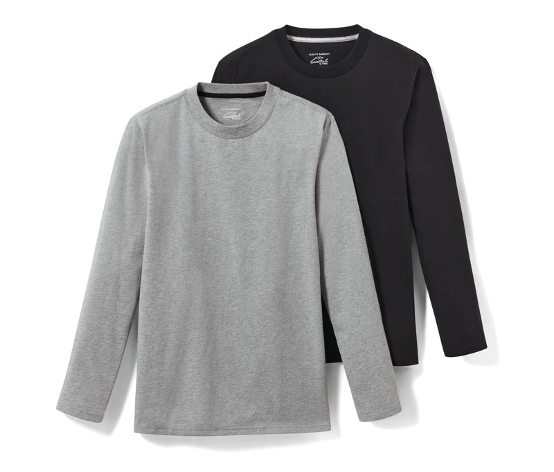 Tchibo - 2 Langarmshirts - Herren - Gr. M - hellgrau