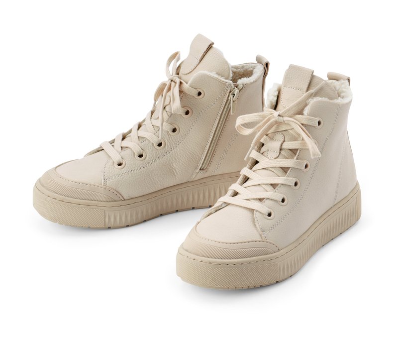 Tchibo - Gefütterte Leder-Sneaker - Damen - Gr. 38 - weiß