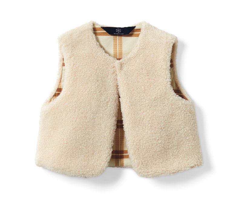 Tchibo - Kleinkind-Teddyweste - Mädchen - Gr. 122/128 - creme