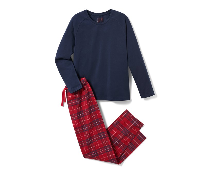 Tchibo - Kinder-Flanell-Pyjama - Herren - Gr. 170/176 - dunkelblau