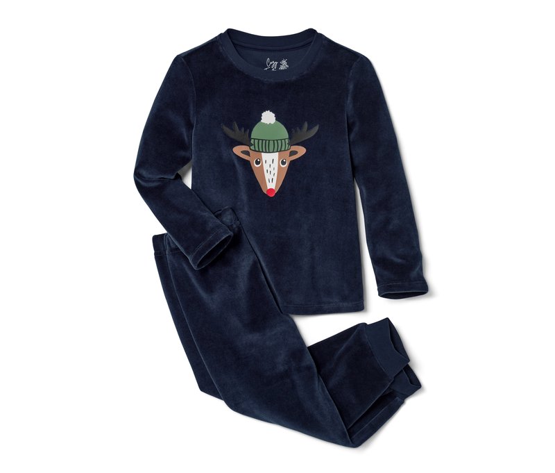 Tchibo - Kleinkind-Nicki-Pyjama - Gr. 98/104 - dunkelblau