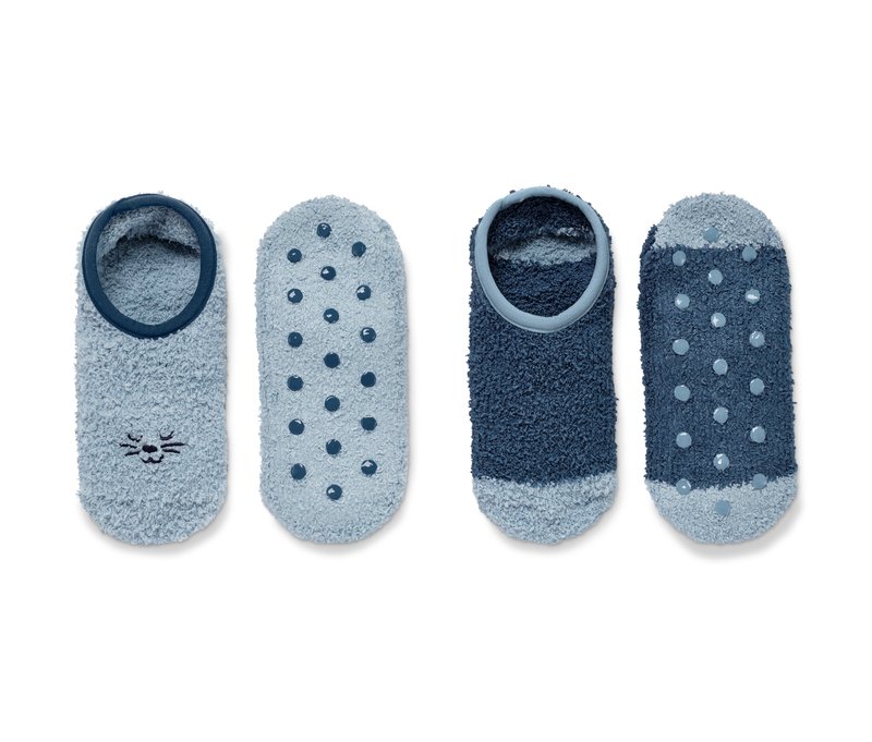 Tchibo - 2 Paar Hausschuhsocken - Damen - Gr. 39-42 - blau