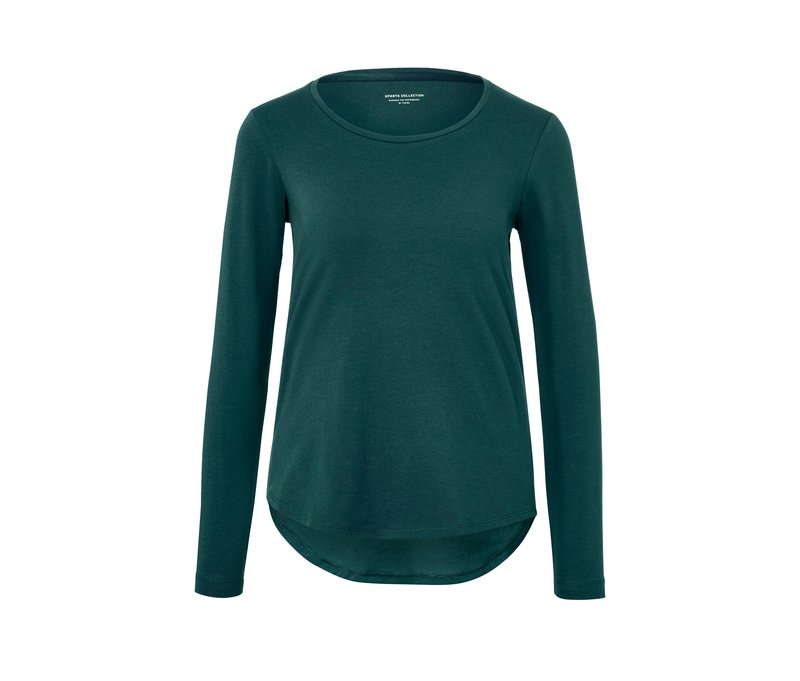 Tchibo - Langarm-Sportshirt - Damen - Gr. XS - smaragdgrün