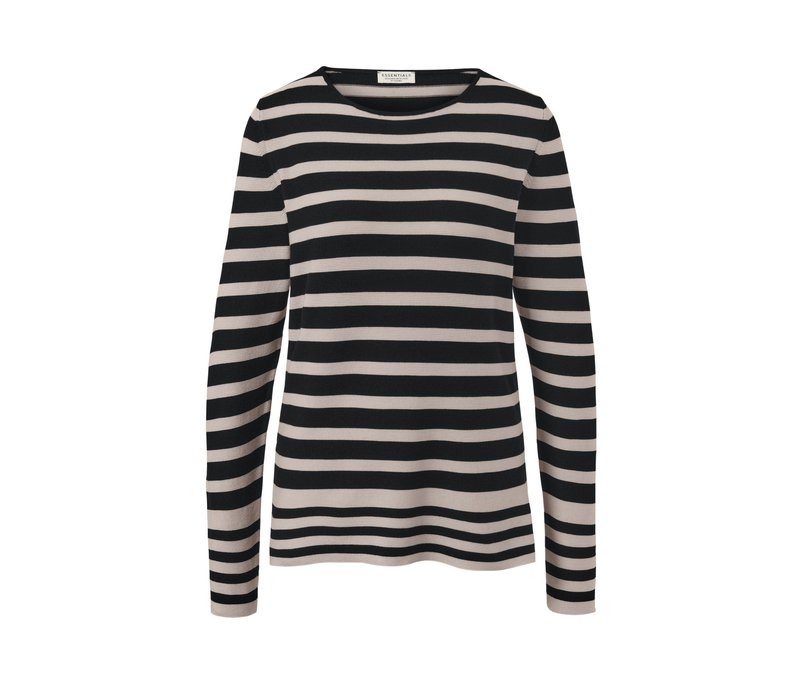 Tchibo - Gestreifter Feinstrickpullover - Damen - Gr. M - schwarz/gestreift