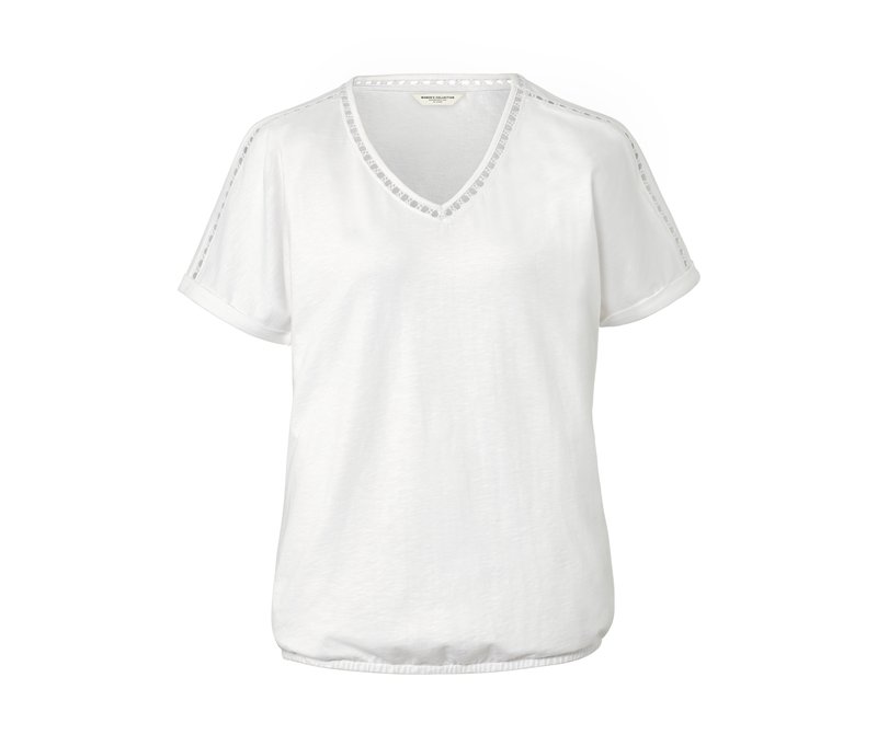 Tchibo - Blusenshirt mit Crochet-Tape - Damen - Gr. L - weiß