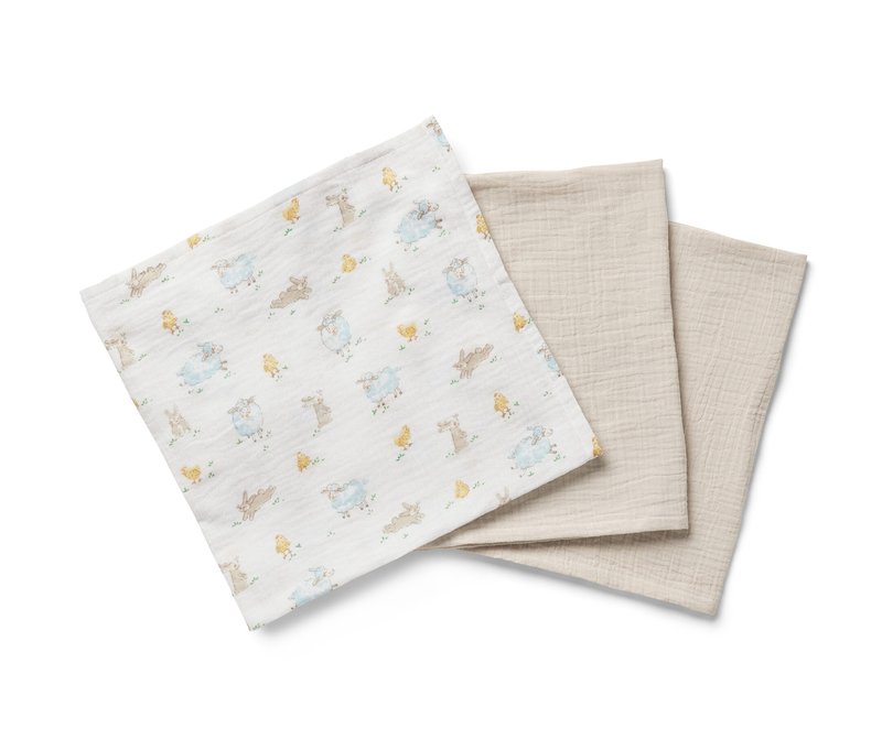 Tchibo - 3 Baby-Musselin-Tücher - beige