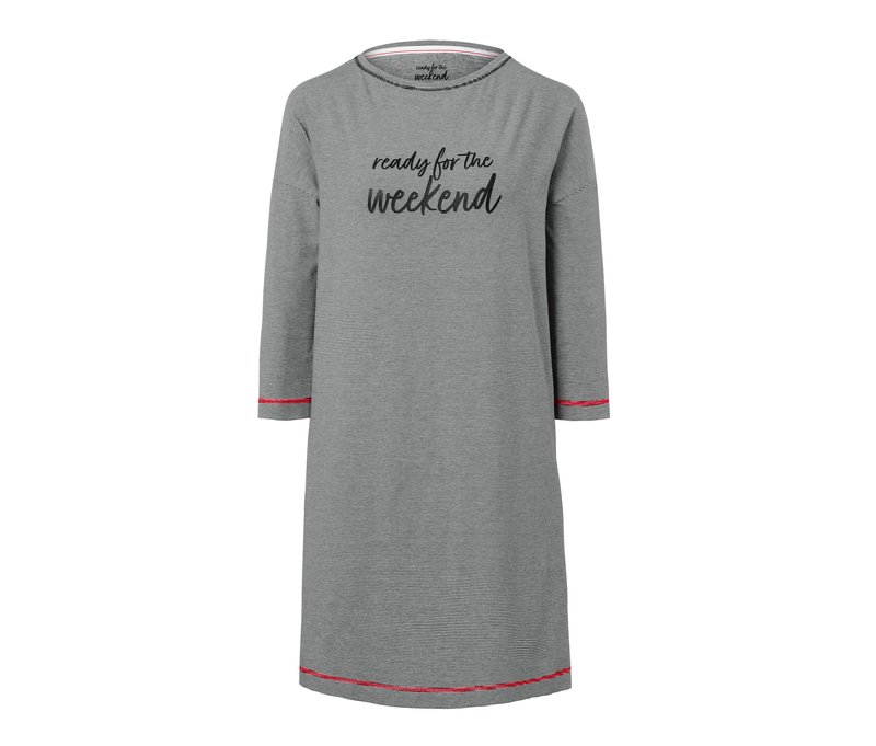 Tchibo - Nachthemd mit feinen Streifen - Damen - Gr. XL - schwarz/gestreift