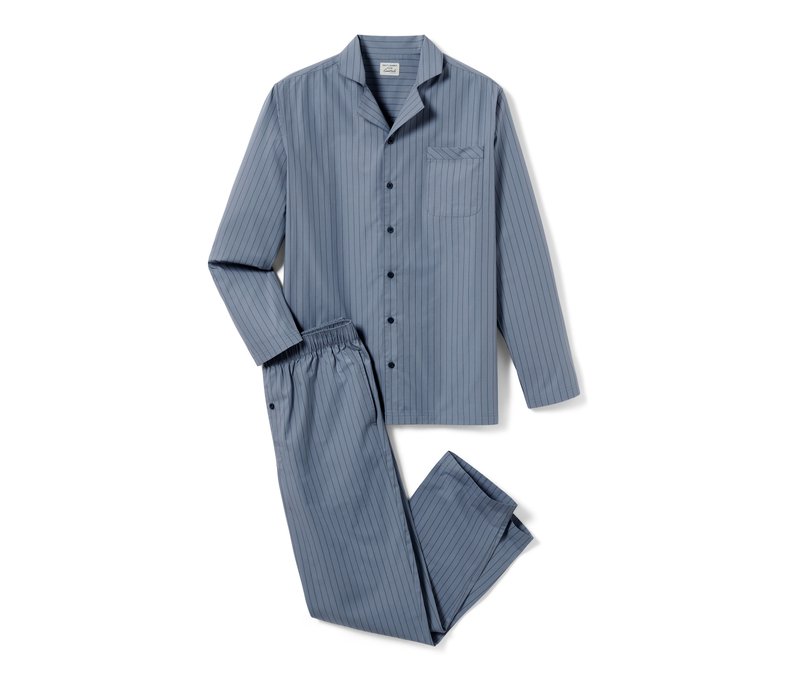 Tchibo - Gewebter Pyjama - Herren - Gr. XL - anthrazit/gestreift