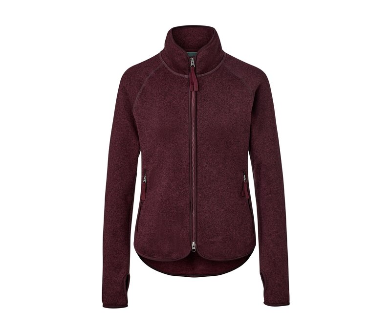 Tchibo - Strickfleece-Jacke - Damen - Gr. S - weinrot