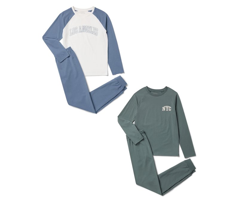 Tchibo - 2 Kinder-Pyjama-Sets - Jungen - Gr. 170/176 - blau