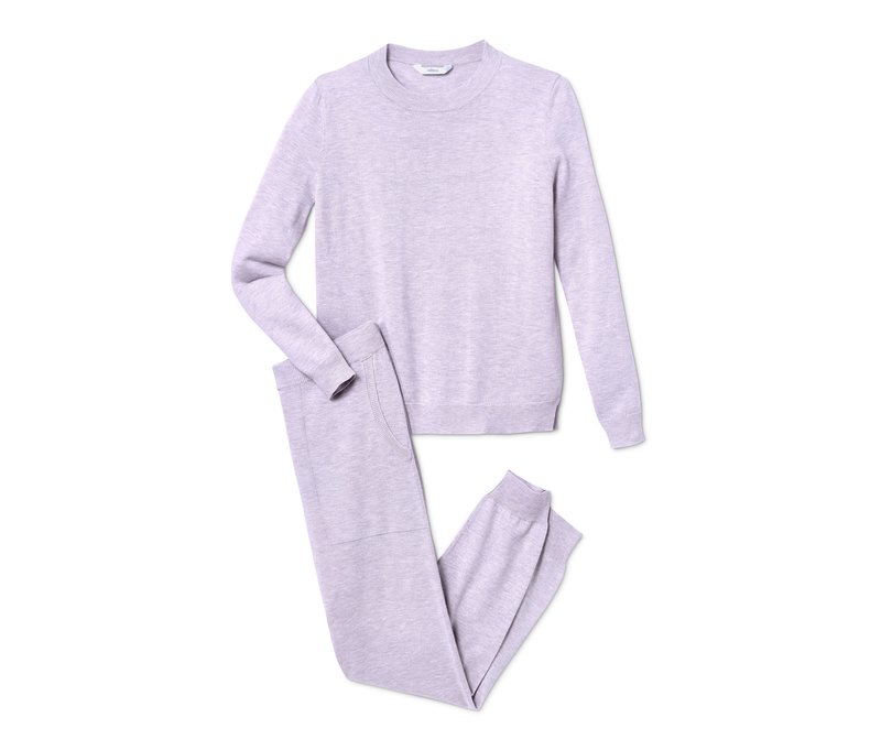 Tchibo - Feinstrick-Hausanzug - Damen - Gr. XL - lila
