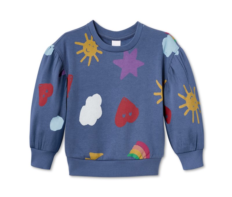 Tchibo - Sweatshirt aus Bio-Baumwolle - Mädchen - Gr. 134/140 - blau/print
