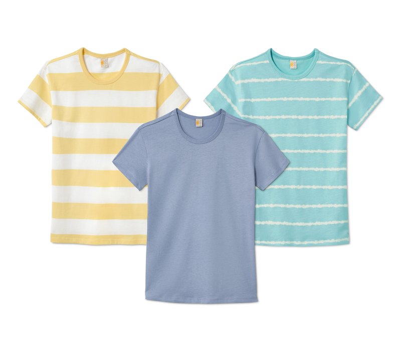 Tchibo - 3 T-Shirts aus Bio-Baumwolle - Jungen - Gr. 122/128 - türkis/print