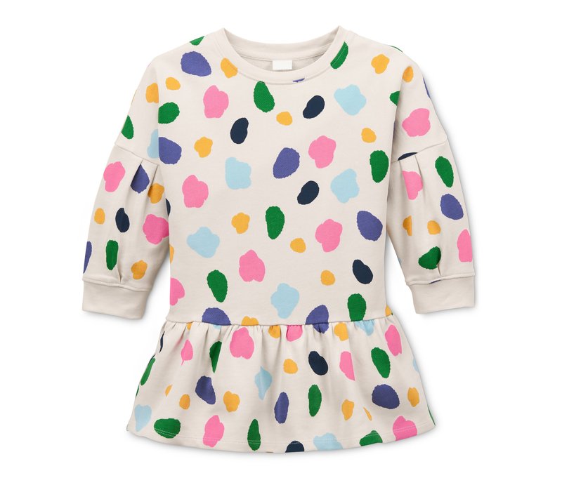Tchibo - Sweatkleid aus Bio-Baumwolle - Mädchen - Gr. 86/92 - weiß/print