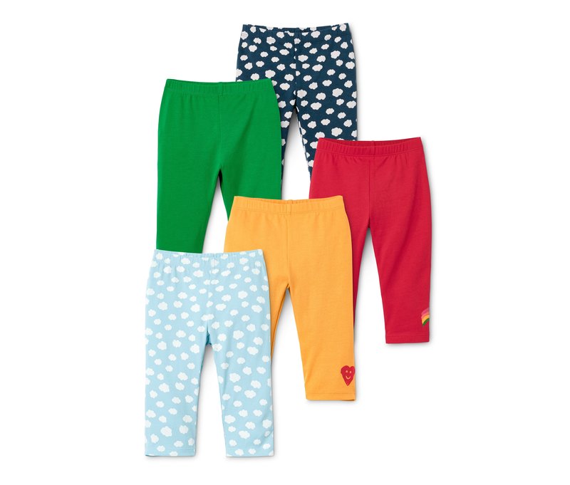 Tchibo - 5 Leggings aus Bio-Baumwolle - Mädchen - Gr. 134/140 - dunkelblau/print